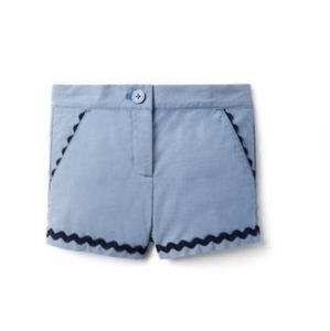 Janie and Jack Chambray Shorts Ric Rac Trim•NWT